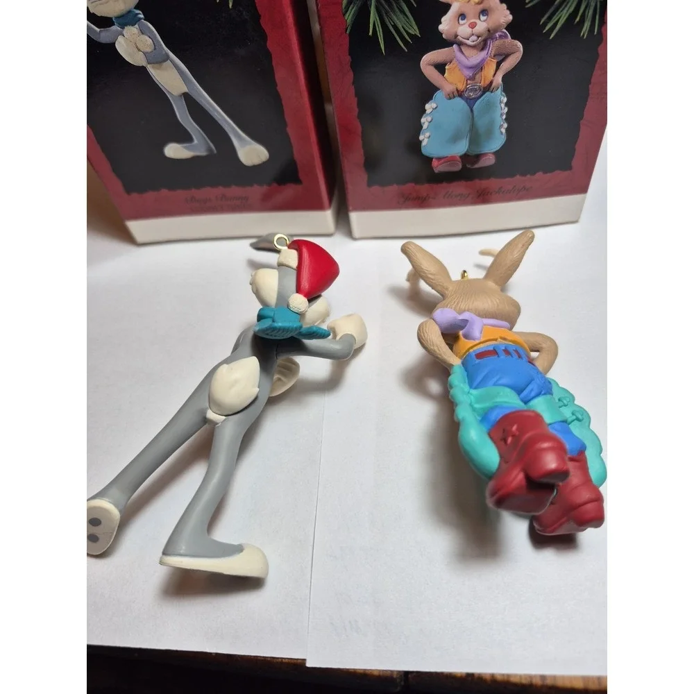 Lot Of 2 -1994 & 1995 Hallmark Christmas Ornaments Jump Jackalope & Bugs Bunny